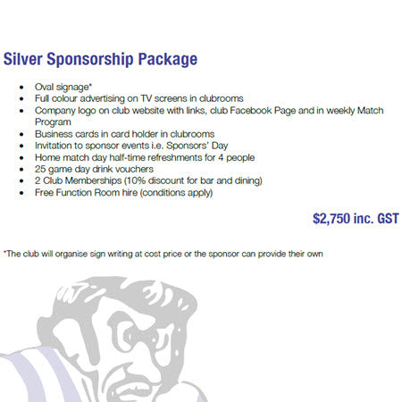 Sponsorship - Silver Package
