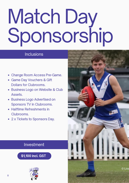 Sponsorship - Home Match Day